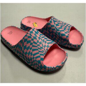 Wild Fable Womens Robbie Slide Sandals Pink Turquoise Blue Sz 11